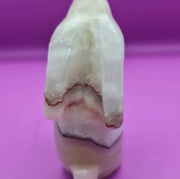 Vintage Bunny Rabbit Carved Gemstone Figurine Stone 4 Inch Paperweight Easter - Picture 2 of 4